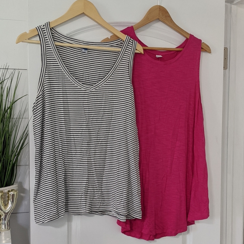 Two Old Navy Luxe Tank Tops Size Large